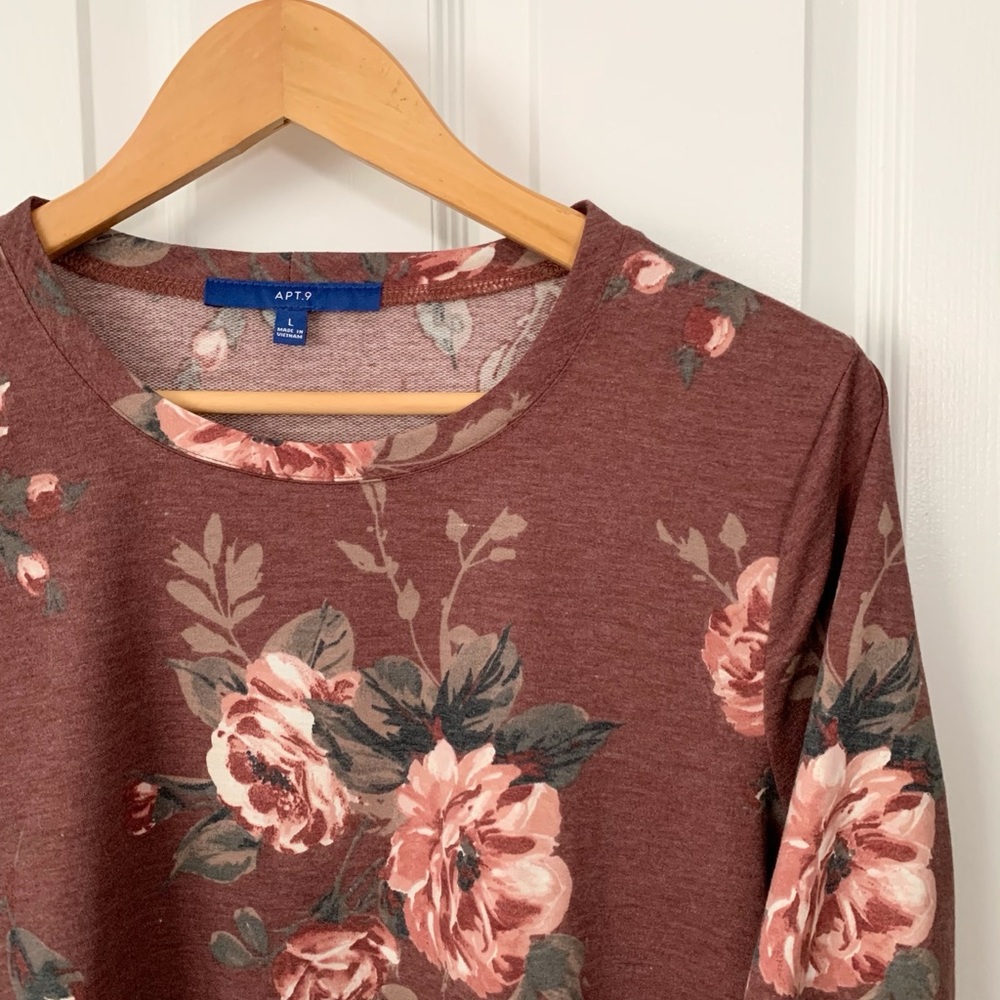 NWOT Apt. 9 Boho Floral Tunic Top Swing Dress - Picture 3 of 5
